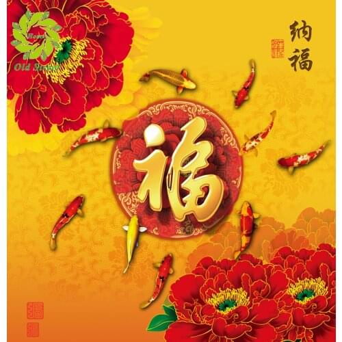 Diamond Embroidery,Round Diamond European Living room nine fish Full rhinestone Diamond painting cross stitch