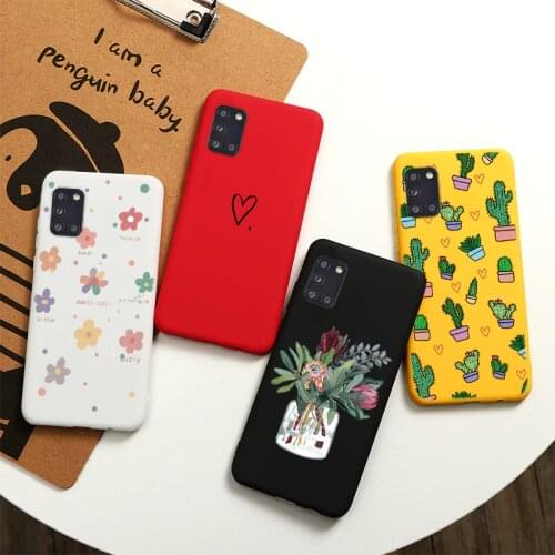 Artpainting Flower Cases For Samsung A31 4G Silicone TPU Soft Matte Phone Case Cover Rainbow Fruit Funda Cover Coque Bumper 6.4"