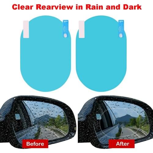 Car Rainproof Sticker Film Rearview Mirror Side Window Antiglare Clear View In Rain and Dark for Safe Driving Accessories