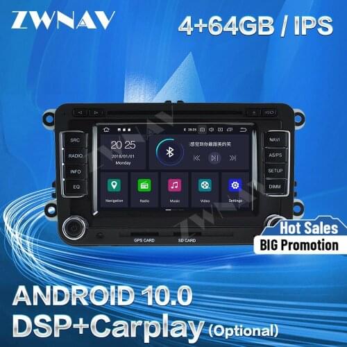 Carplay For VW Volkswagen Golf Polo/ Tiguan Passat b7 b6 leon Skoda Octavia Android 10 GPS Audio Stereo Radio Recorder Head Unit