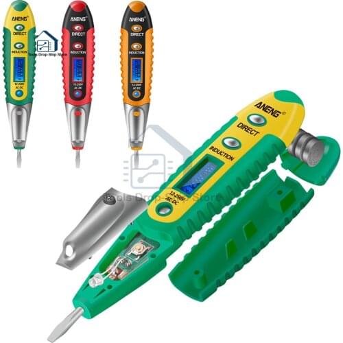AC/DC 12-250V Digital Test Pencil Tester Electrical Voltage Detector Pen LCD Display Screwdriver for Electrician Tools
