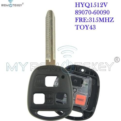 Remtekey HYQ1512V/89070-60090 Remote head Key 3 button 315Mhz no chip TOY43 blade for Toyota Land Cruiser