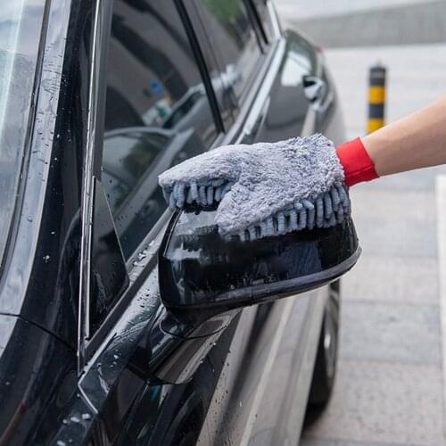 Car Wash Coral Double-sided Car Wash Gloves Soft Non-scratch Chenille Microfiber Gloves