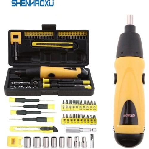 Mini Electric Screwdriver Battery Operated Cordless Screw Driver Drill Tool Set Bidirectional Switch With 36pcs Screws