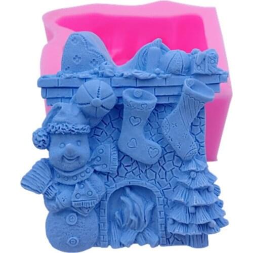 Christmas Snowman Soap Mold Candle Wax Molds Resin Craft Mould Decorating Silicone Mold for Christmas gifts