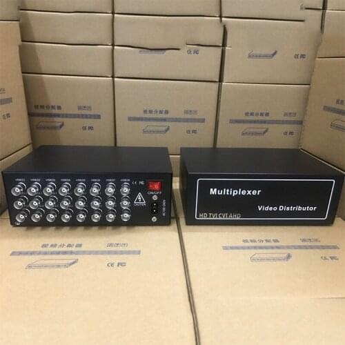 BNC Splitter 8 in 16 Out, Surveillance Camera 8 Channels 1 in 2 Splitter, Video Frequency Divider