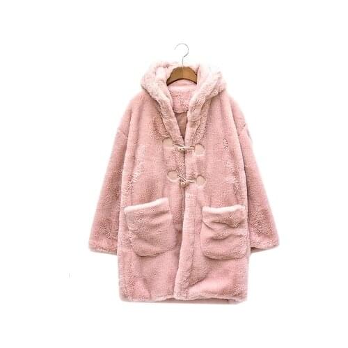 Top brand Pink Cute New Ears Faux Rabbit Fur 18M40 high quality