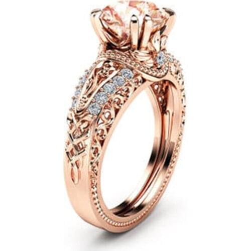 Trendy Geometric Flower Cubic Zirconia Wedding Rings for Women Fashion Engagement Ring Female Jewelry