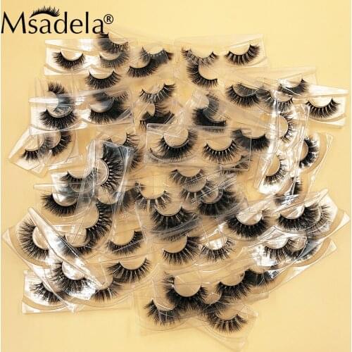 Mink Eyelash 10/30/50 Pairs Fake Lashes Wholesale 3D/5D Mink Lashes Packaging Boxes Natural Eyelash Mink 18-20MM Lashes In Bulk