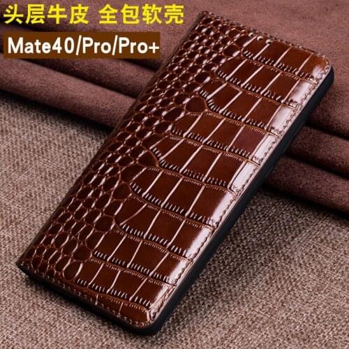 New Luxury Genuine Leather Flip For Huawei Mate 40 Pro Leather Half Pack Phone Case For Mate 40 Pro Plus Phone Cases Shockproof