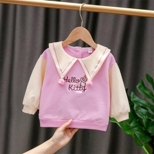 1-4Y Girls Sweatshirts Tops Children Long Sleeves Autumn Pullover T-shirt Kids Blouses Letter Hoodies Baby Clothes Lovely Tee