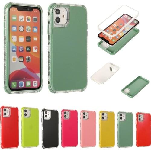 Shockproof Phone Case for iPhone 12 Mini 11 Pro Max SE 2020 6 7 8 Plus X XR XS Coque Fashion Candy Color Slim Fit Back Cover