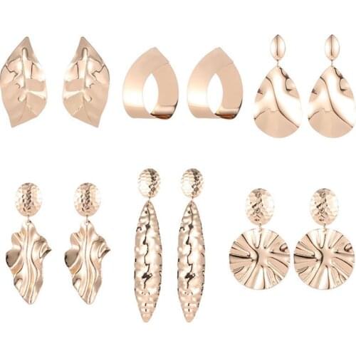Empaistic Twinkling Geometric Pendients Snatchy Drop-Shape Circle Silver Plated Golden Drop Earrings Dangle Earrings For Women
