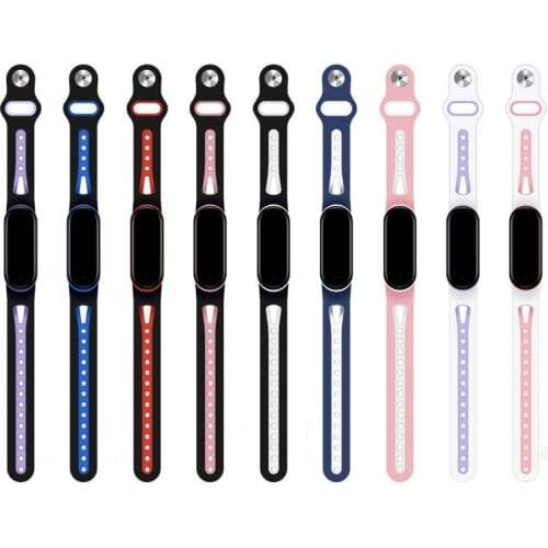Silicone Wrist Strap for Xiaomi Mi Band 5 Strap Double Color Watch Replacement Bracelet For Miband 5 NFC Watchband Accessories