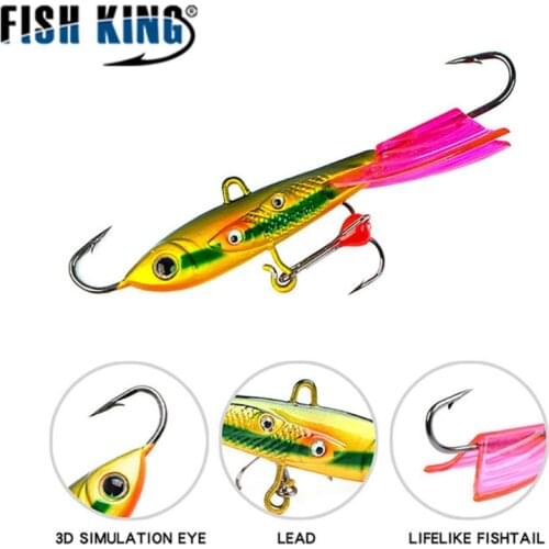 FISH KING 10-20g Winter Ice Fishing Jig Metal Sinking Minnow Swimbait Balancers Artificial Tackle Jerkbait Wobblers Bass Pike