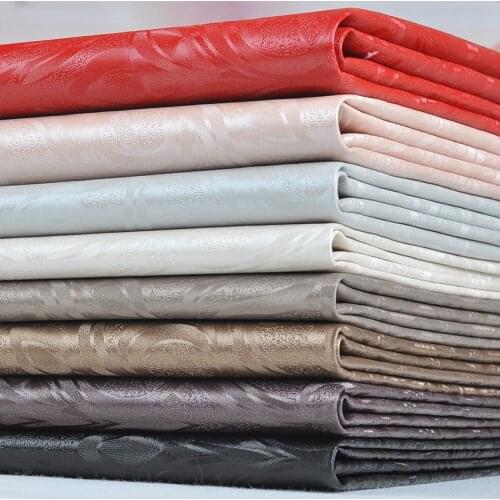 100x135cm Flower Printed Faux Leather Fabric For Sewing Embossed Thin Artificial Leather Cloth Synthetic Rattan Kunstleer Stof