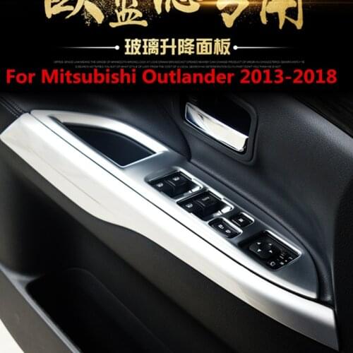 High quality Accessories for Misubishi 2013-2018 Outlander armrest window lift switch ABS panel cover 4pcs Car styling