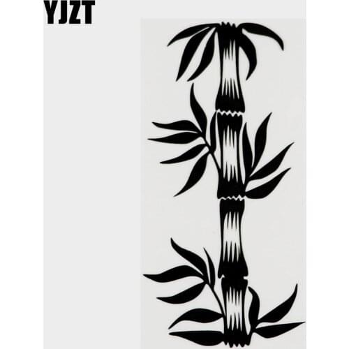 YJZT 8CM×16.3CM Fashion Plant Bamboos Graphical Vinyl Car Sticker Decal Black/Silver 18B-0174