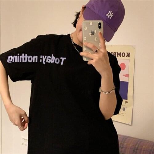 Summer 2021 New Arm Print Short-Sleeved T-Shirt Female Korean Version Loose Casual Breathable Unique Design Oversized Female Top