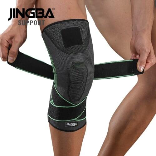 JINGBA SUPPORT 1PC Sports Knee Pads Support Bandage Braces Elastic Nylon Sport Compression Sleeve for Basketball Protector