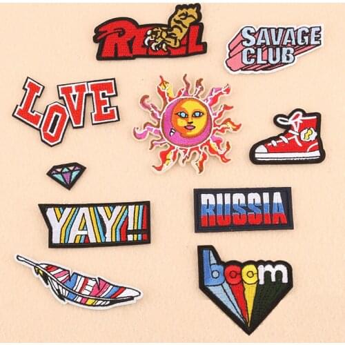 1pcs Mix number POW Patch for Clothing Iron on Embroidered Sew Applique Cute Patch Fabric Badge Garment Apparel Accessories -12