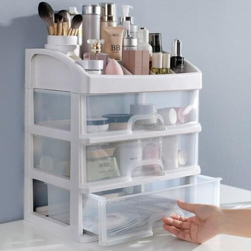 2-4 Layers Jewelry Container Make Up Case Brush Holder Organizers Box Makeup Organizer Drawers Plastic Cosmetic Storage Box