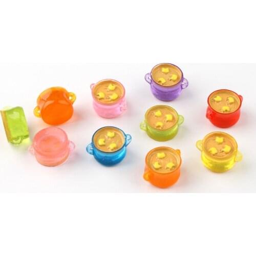 30PCS Simulation soup pot accessories resin DIY key cabinet decoration pendant mobile phone shell decoration jewelry