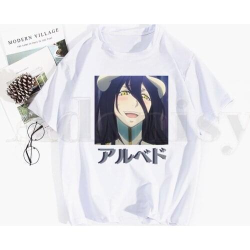 Ainz Ooal Gown Harajuku Anime Overlord Albedo Tshirt Hip Hop Girl Print Top Tees Harajuku Tshirts Fashion Summer T-shirt