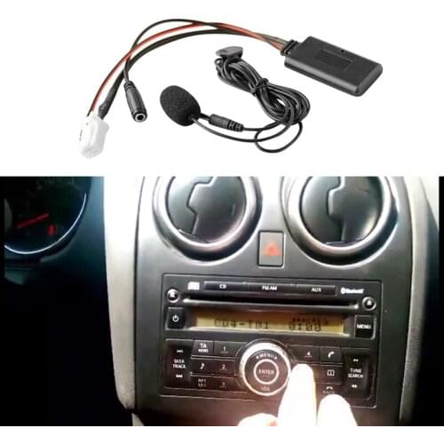 Car Bluetooth 5.0 Aux Input Audio Cable Microphone Handsfree Adapter 8Pin Plug for Nissan Sylphy Tiida Qashqai Geniss