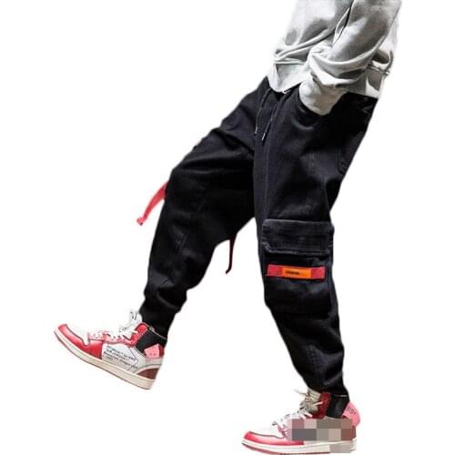 New Harajuku Oversized Cotton Multi-Pockets Fashion Cargo Pants mans Autumn Hip Hop Streetwear Casual Elastic Trousers Camo