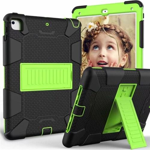 Case for Ipad 6 Air 2 9.7 Inch Stand Cover for Air 2 Shockproof Heavy Duty Protect Skin Rubber Hybrid Tablet Shell Funda+pen