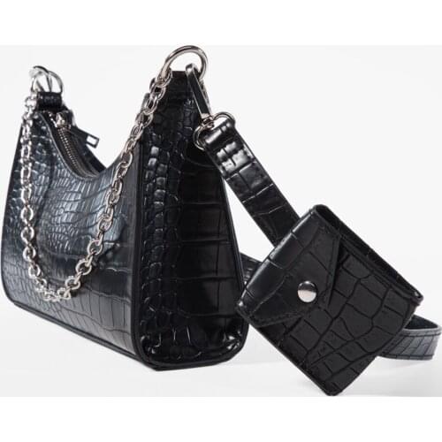 Black Crocodile Pocket Bag - elegant and stylish looking