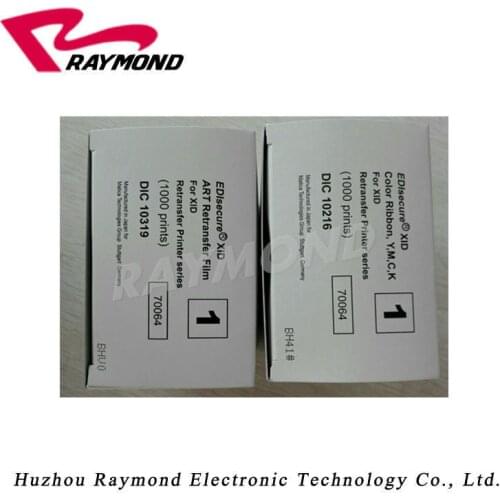 EDIsecure DIC10216 YMCK Color Ribbon & DIC10319 Retransfer Film,For XID5XXie XID8300 XID9300 Card Printer