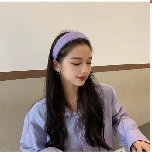 Korean version of the net celebrity headdress girl simple wash face knitting headband headband headband press hair all-match