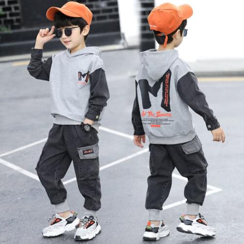 Boys Clothing Sets Autumn and Spring Fashion Sports Suit Childrens Foreign Style 4-12 Years Kids Track Suit Outfits Clothes Set