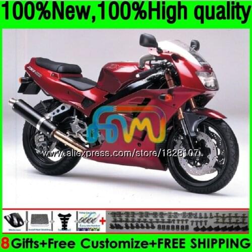 Body For KAWASAKI Bodys ZXR 400 ZXR400 91 Factory red 92 93 94 95 96 161BS.50 ZXR-400 1991 1992 1993 1994 1995 1996 Fairing kit