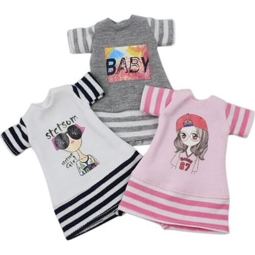 DBS 1/6 blyth doll icy doll joint body clothes striped dress different patterns 3 colors