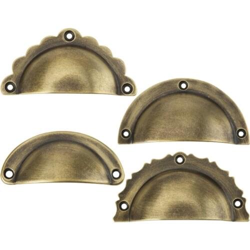 1PC Brass Drawer Handle Semi Circle Shell Cabinet Pull Handle Cupboard Knob Closet Kitchen DIY Furniture Hardware Accessories