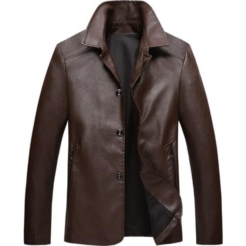 2021 Mens Fashion Leather Jacket Slim Fit Stand Collar PU Jacket Male Anti-wind Motorcycle Lapel Diagonal Jackets Men Size M-5XL