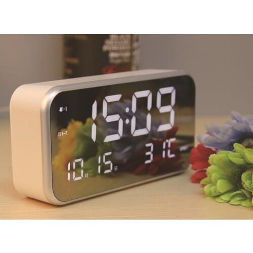 New Intelligent LED Electronic Alarm Clock Luminous Music Fashion Desk Watch Modern Muted Living Room Bedroom Quartz Clock C350