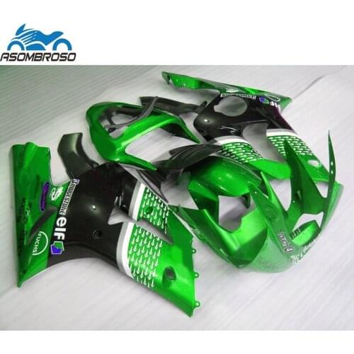 Upgrading your Injection Motorcycle Bodyparts for Kawasaki Ninja ZX6R fairing kit 2003 2004 green black set zx6r 03 04 BN11