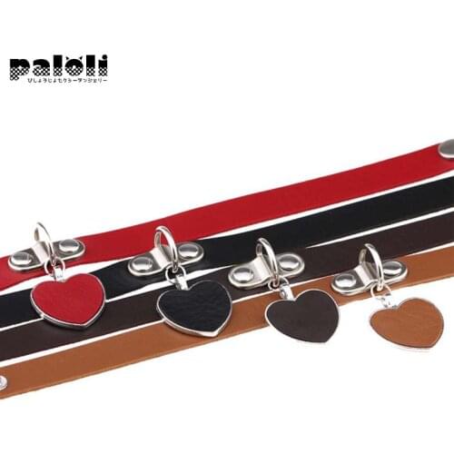 Paloli New Style Accessories Punk Gothic Love Pendant Necklace PU Leather Neck Ring Sexy BDSM Necklace Adult Couple Sex Toys