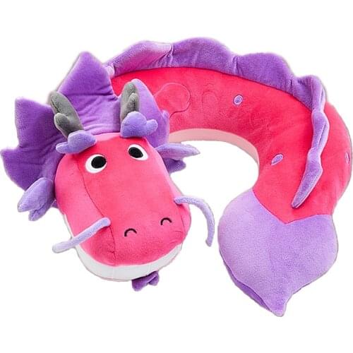 35cm Dragon Neck Pillow Plush Toys Stuffed Animal Soft Doll Genshin Impact Wish Dragon Cartoon Sleep Companion Kawaii Kids Gifts
