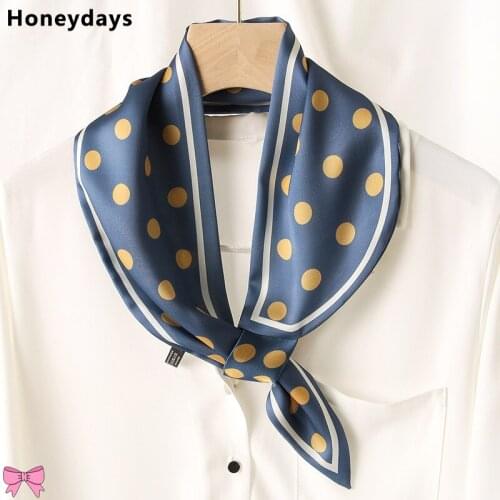 Simple Polka Dot Printing 15*70cm Long Silk Scarf Traveling Lady Hair Band Fashion Neck Scarves Multifunctional Ribbon Wholesale