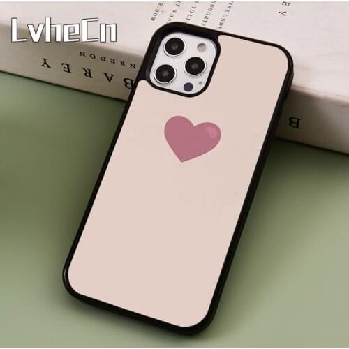 LvheCn heart pink Phone Case Cover For iPhone 5 SE 2020 6s 7 8 Plus 11 12 Pro X XR XS Max Samsung S8 S9 S10 coque