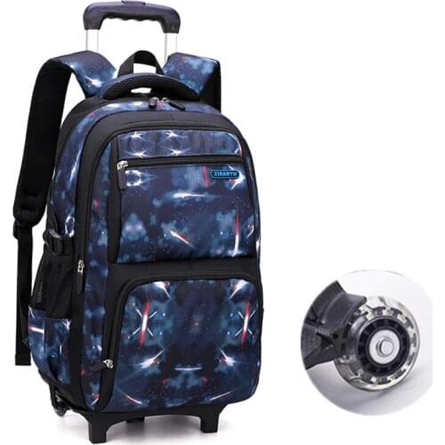 2021 2Wheels Travel Rolling Luggage Bag School Trolley Backpack For Boys Kids Travel backpack On wheels School Kids Backpacks