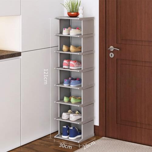 Shoe Cabinets DIY Metal Non-woven Vertical Shoe Organizer Shelf Simple Assembly Shoes Storage for Closet Dustproof Shoes Rack