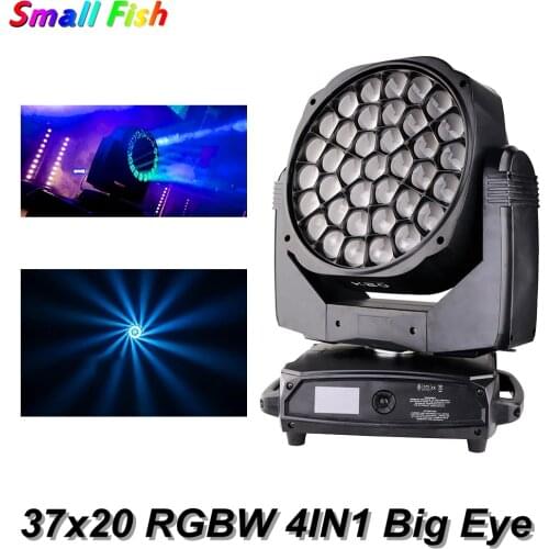 New 37X20W RGBW 4IN1 LED Moving Head Light Zoom Strobe Effect DMX512 DJ Disco Light Party Club Bar Stage Moving Head Lighting
