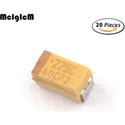 MCIGICM 20pcs A 3216 2.2uF 16V SMD tantalum capacitor