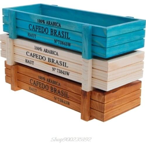 Vintage Wood Garden Flower Planter Succulent Pot Rectangle Trough Box Plant Bed Jy29 20 Dropship